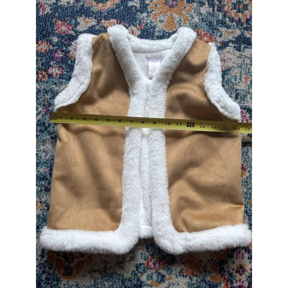 Shabby Chic Girl's Suede like Lined Vest‎ Girls Size Medium 7/8